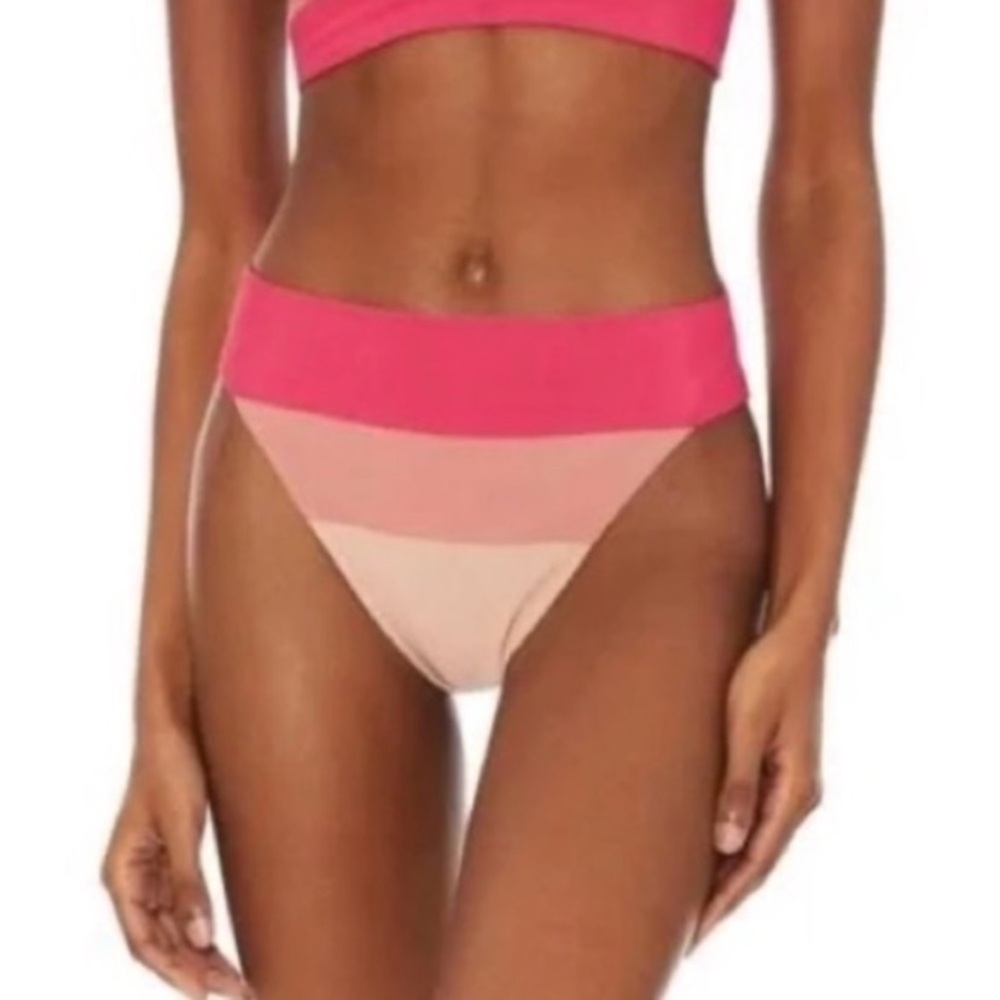 New! Beach Riot Riza Alexis Bottom Rouge Color Block 3893 - Picture 1 of 10